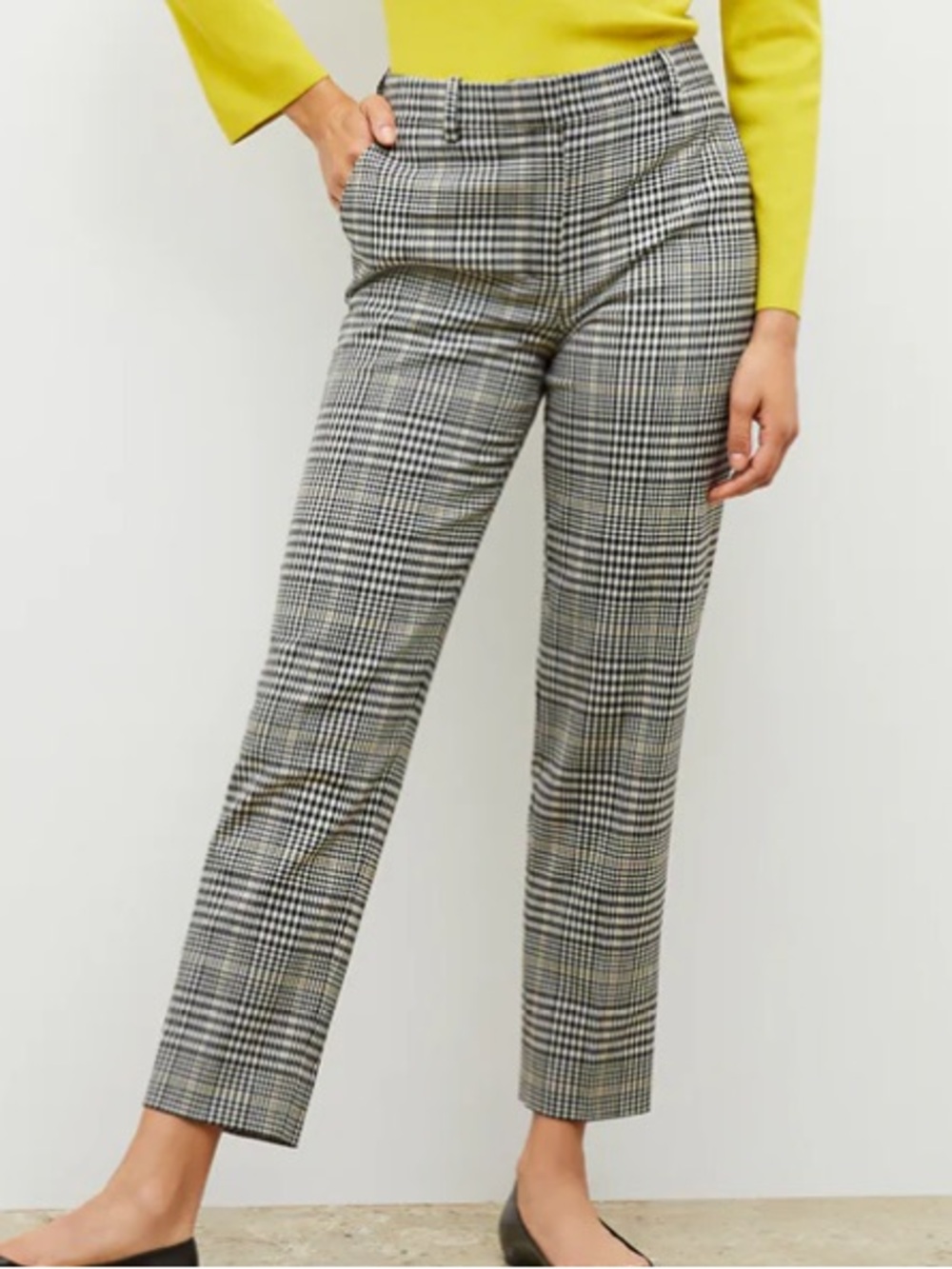 MM LaFleur Meija Wool Blend Trouser Straight Ankle Pants | Plaid Size 0